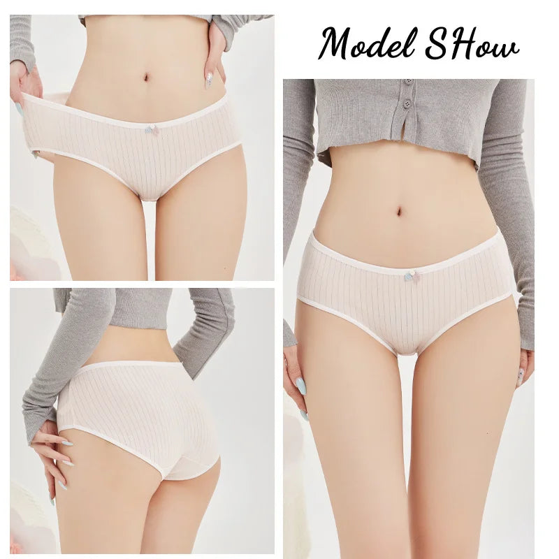 Sexy Cotton Women's Underwear 4 Pieces - Sports String