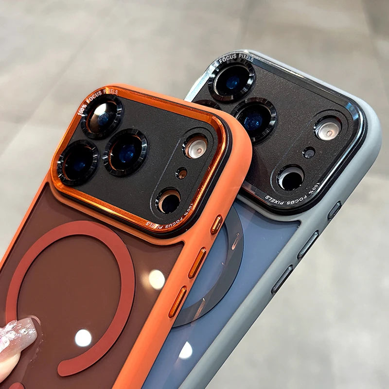 Luxury Magnetic Metal Lens Bumper Protection Case For iPhone 17 Air 16 15 14 13 12 11 Pro Max Plus Wireless Charge Hard Cover - Daisan Mart