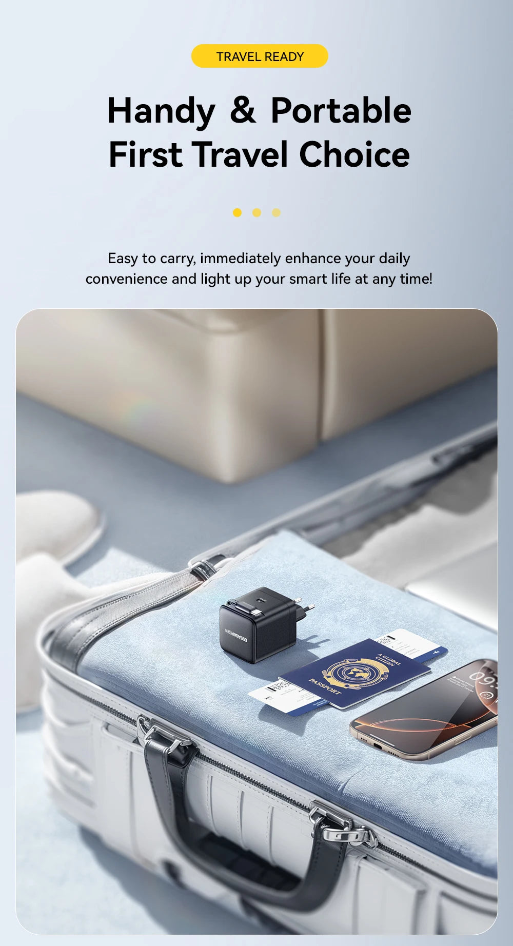 Essager 65W GaN Charger with Retractable Cable PD Fast Charging for Laptop Macbook iPhone 16 15 14 Xiaomi Type-C Phone Charger