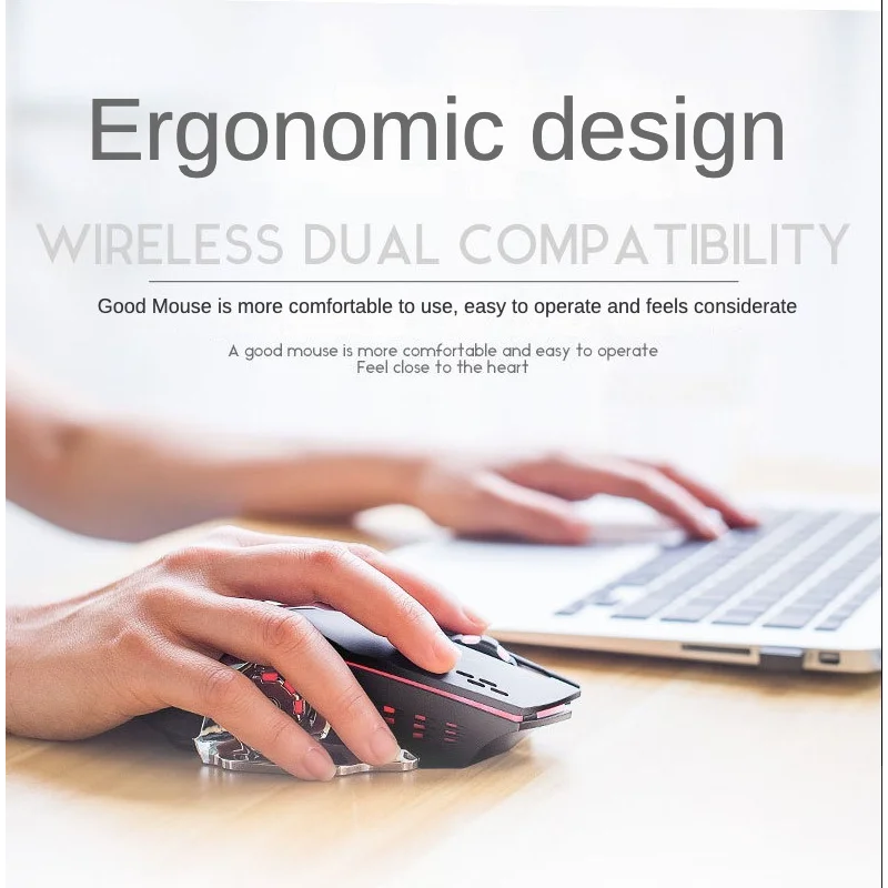 Chuột Gaming Không Dây LED, 6 Nút, DPI Điều Chỉnh