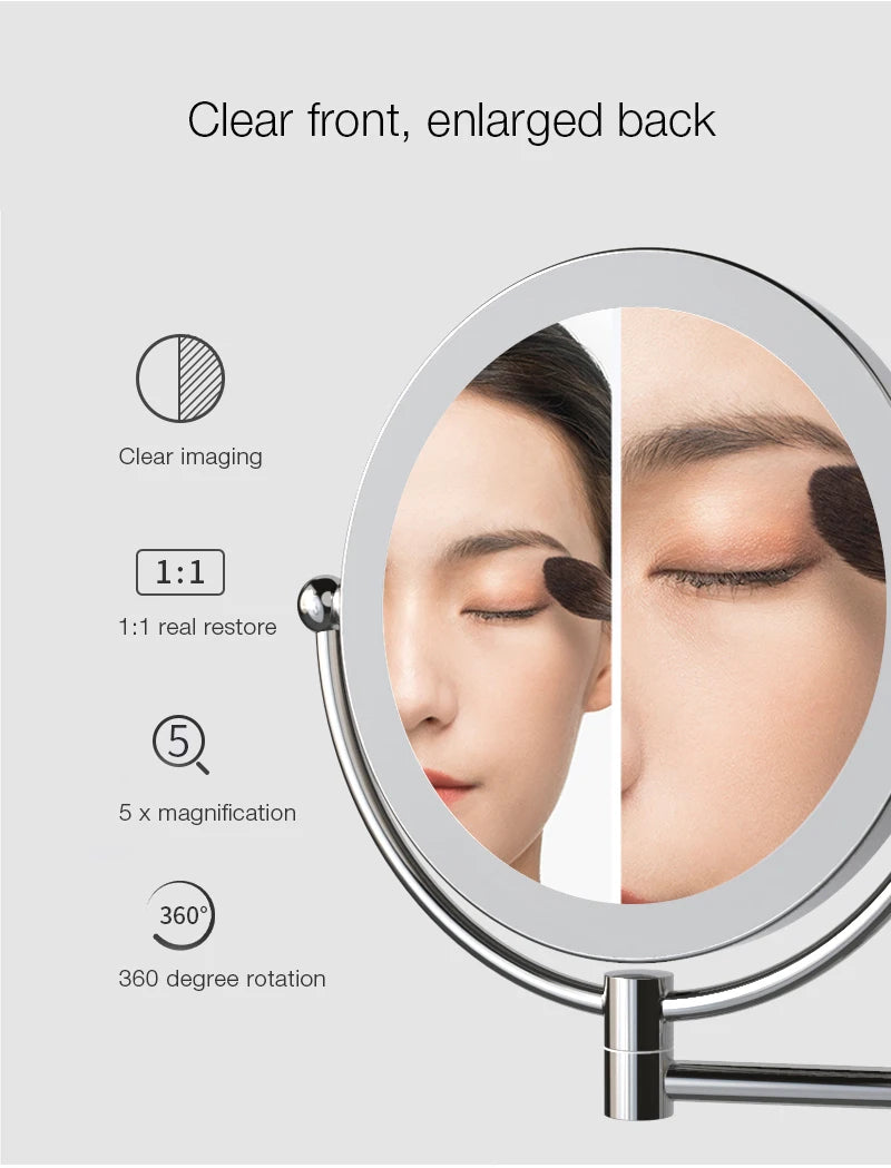 High-end Gold-Plated LED Folding Makeup Mirror