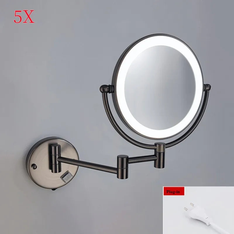 High-end Brushed Gold LED Hotel Makeup Mirror