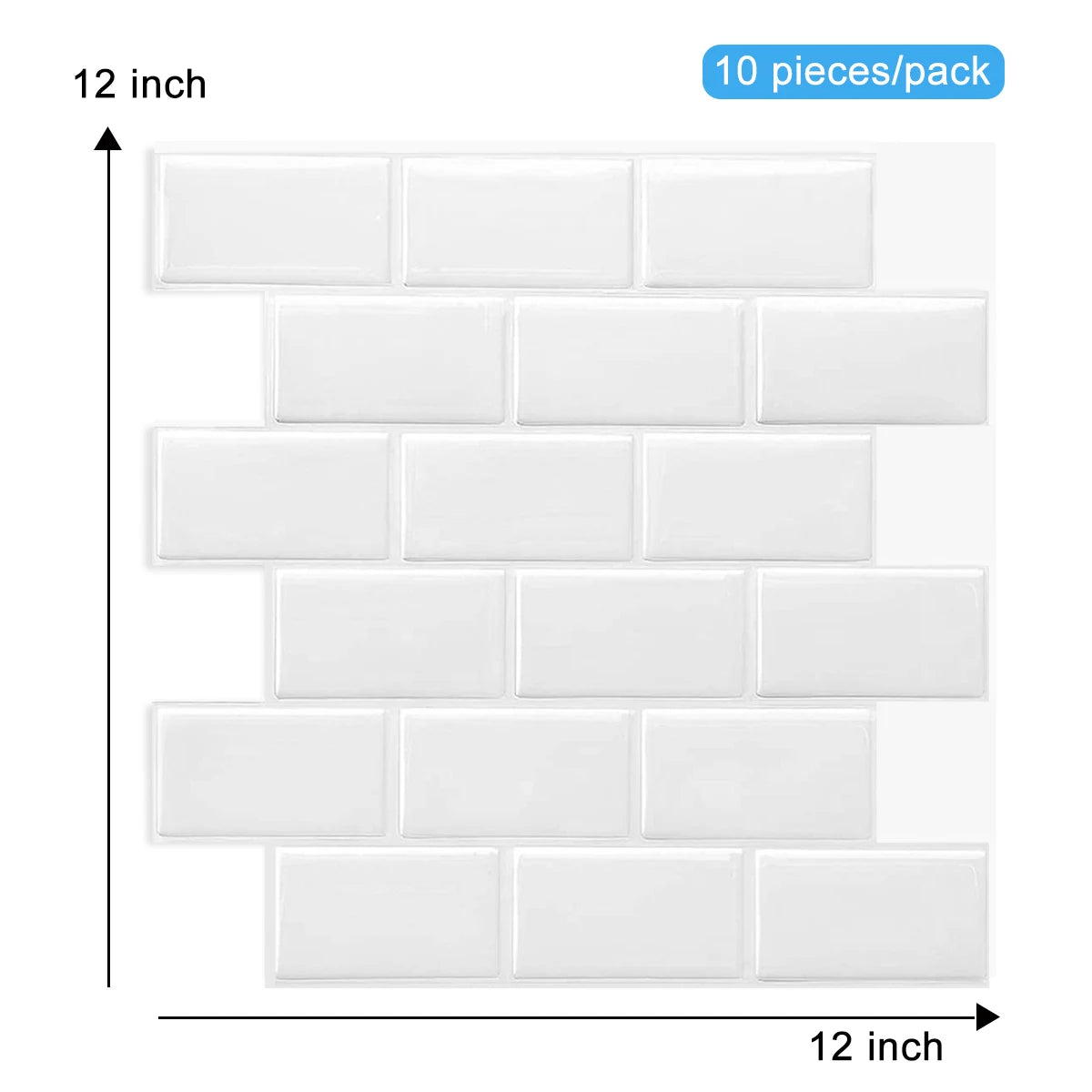 5/10pcs 3D Waterproof Kitchen Wall Sticker 12*12 inch Strong Adhesive Peel And Stick Tiles Home Wallpaper