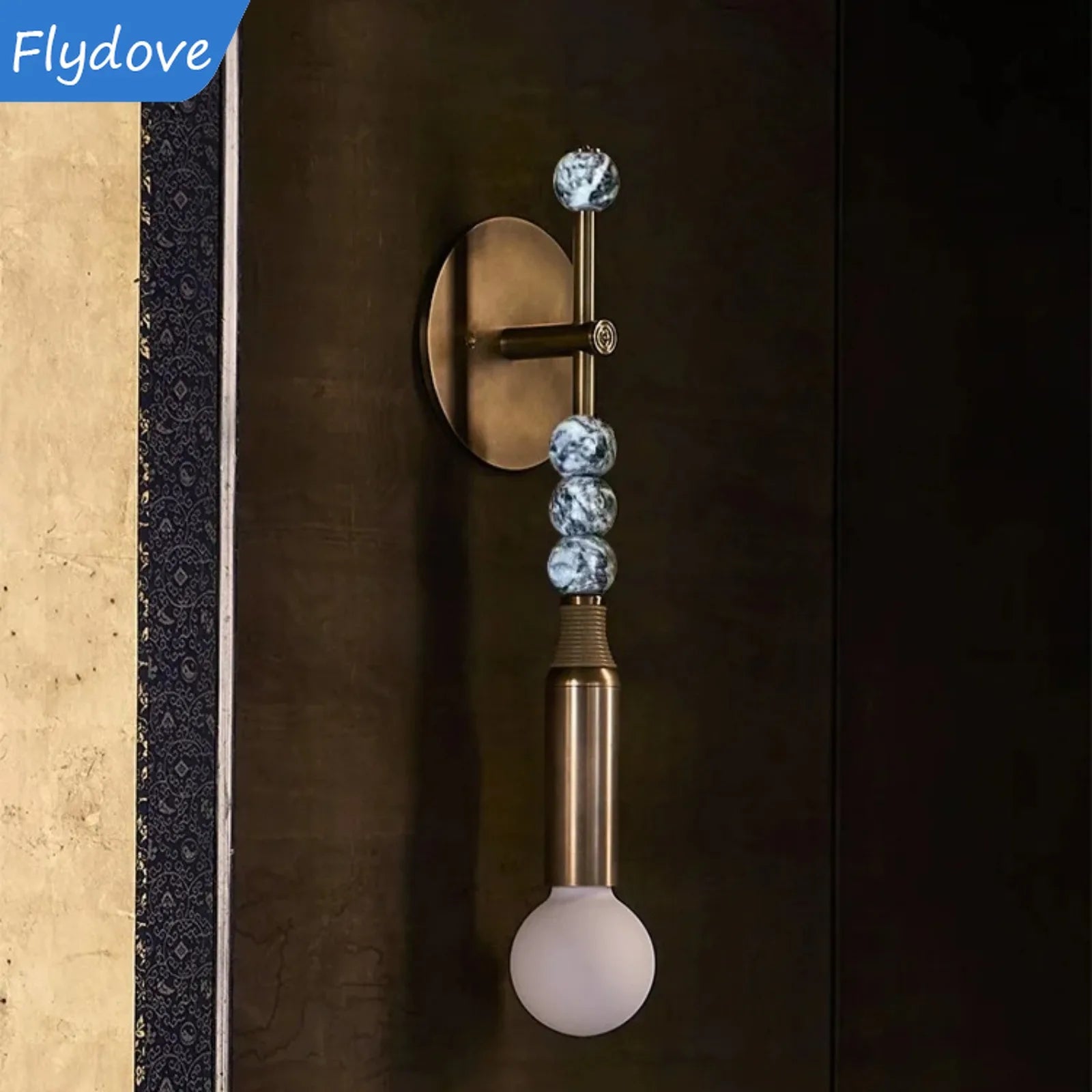 Luxury Marble Bronze Classic LED Wall Lamp