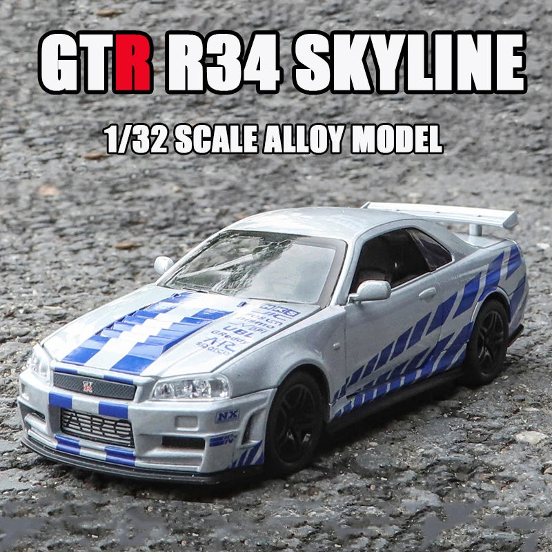 Mô Hình Xe Đua Hợp Kim 1:32 GTR R34 Cho Bé Trai - Daisan Mart