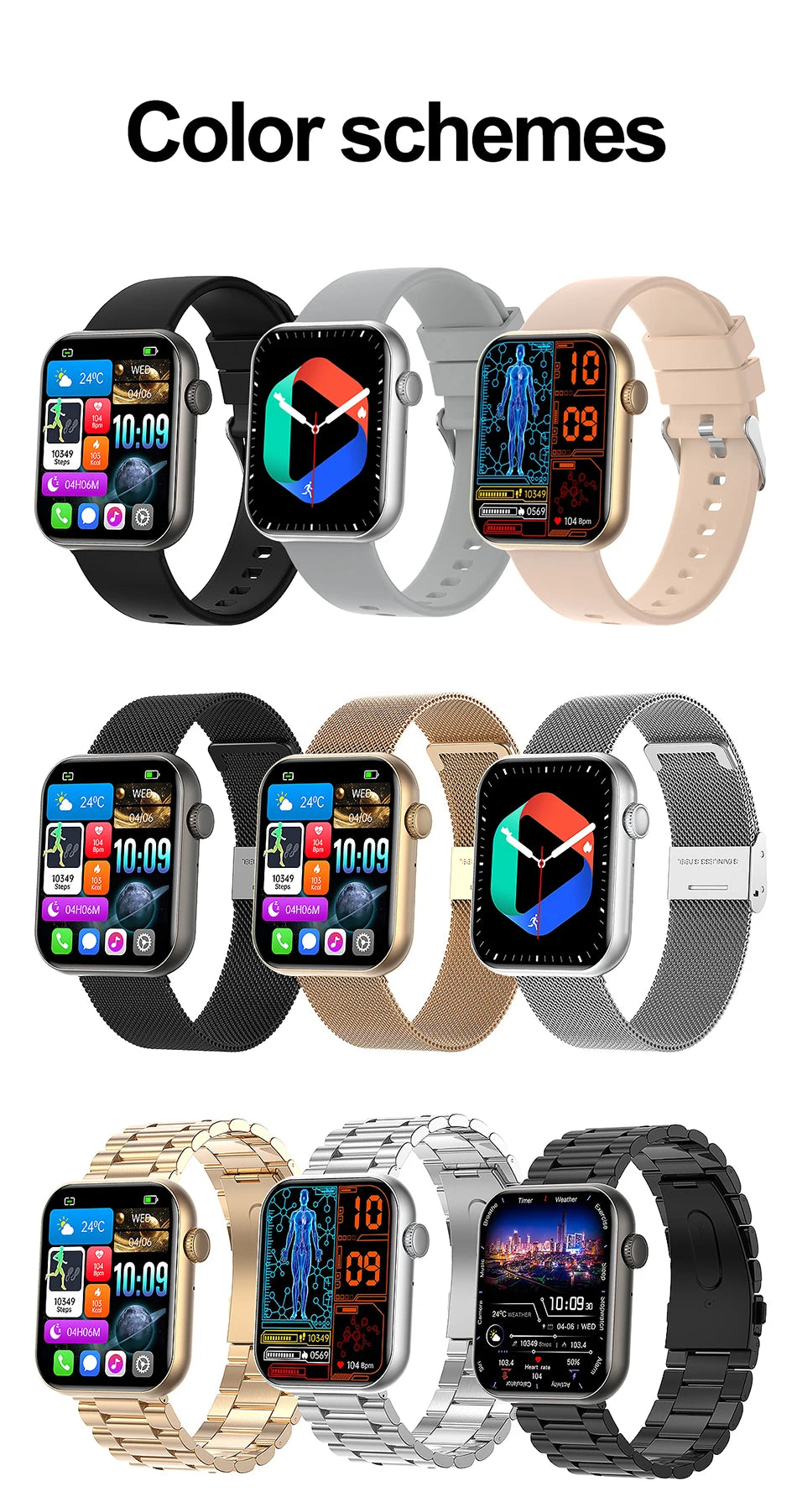 SmartWatch 2025 - Màn Lớn, Kết Nối Bluetooth