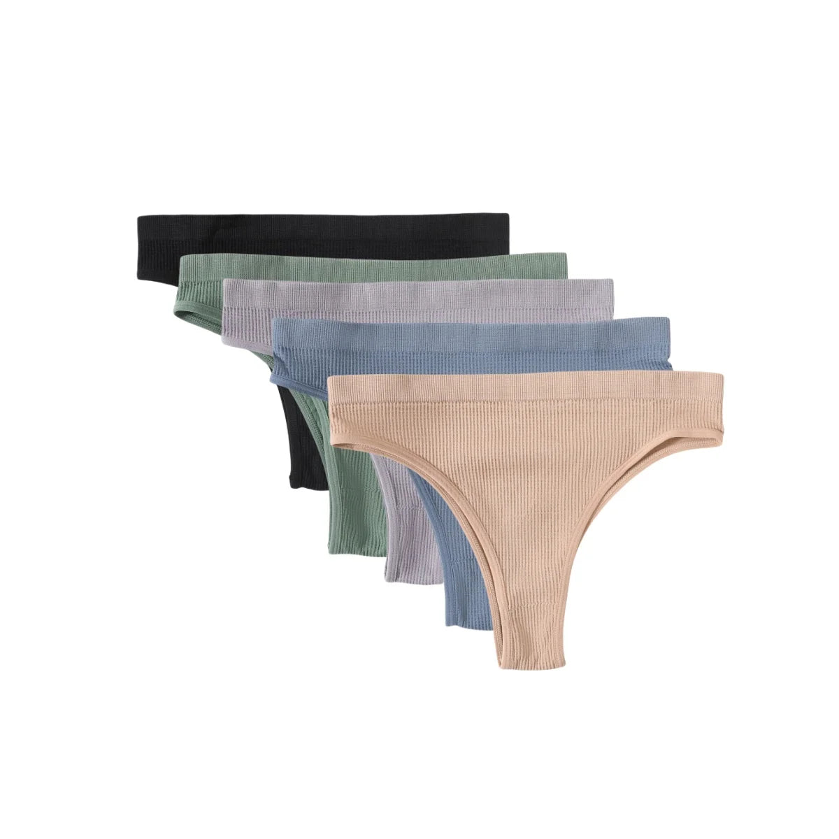 5Pcs/Set Seamless Briefs Women Brazilian Panties Sexy Lingerie Female Underpants Low Rise Bottom Solid Color Underwear ML