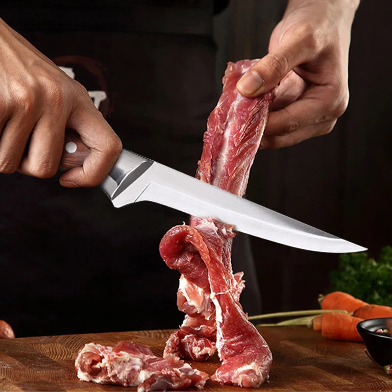 Multi-purpose Stainless Steel Boning Knife for Cutting Meat and Vegetables