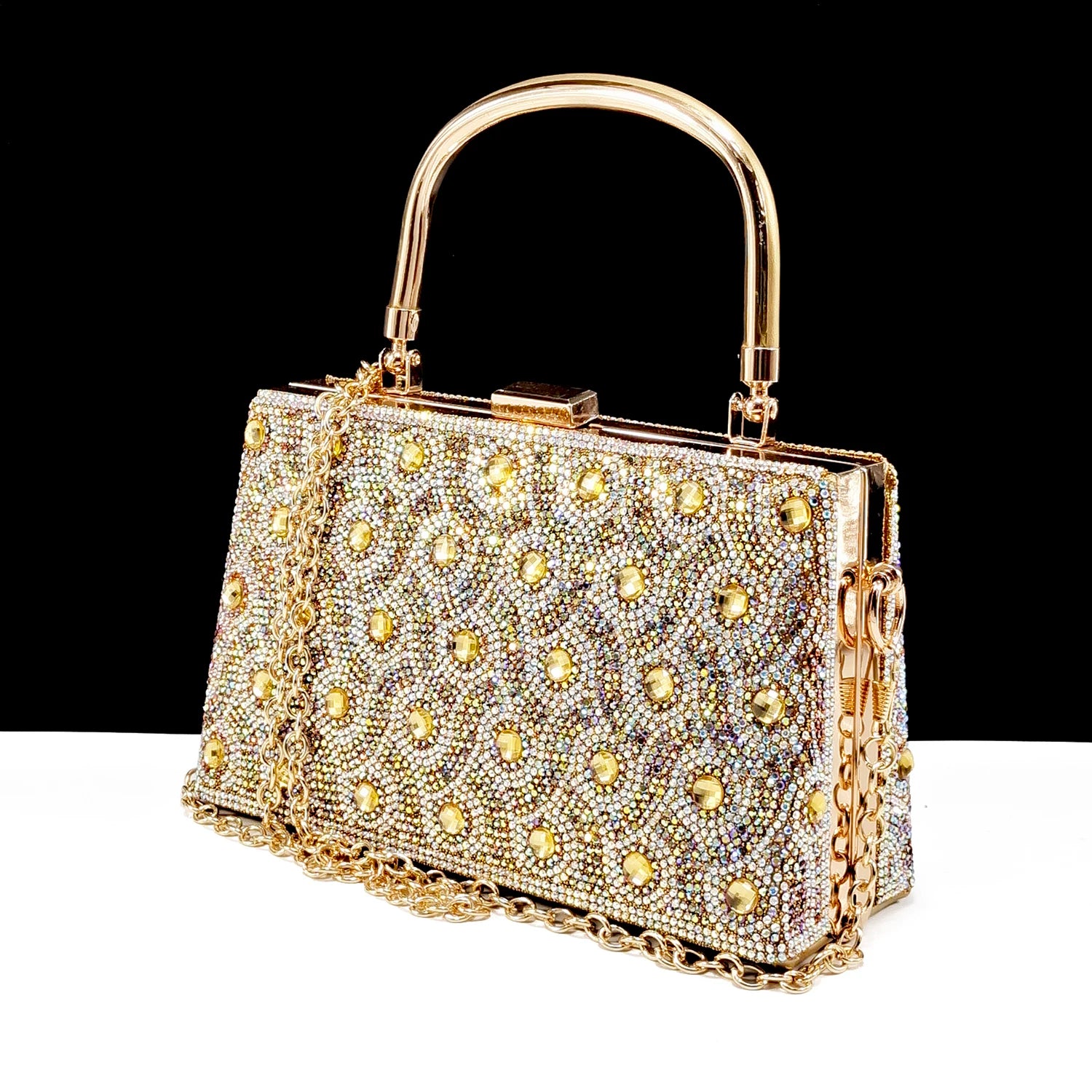 2024 Rhinestone Shoes and Bag Set - Trendy Green