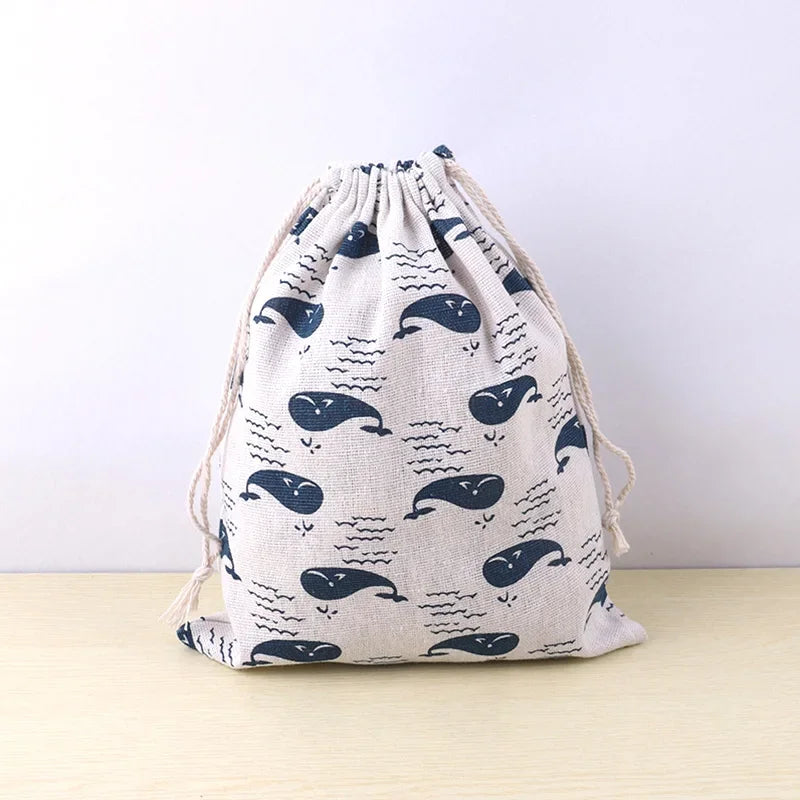 Multi-purpose Pet Pattern Drawstring Canvas Bag