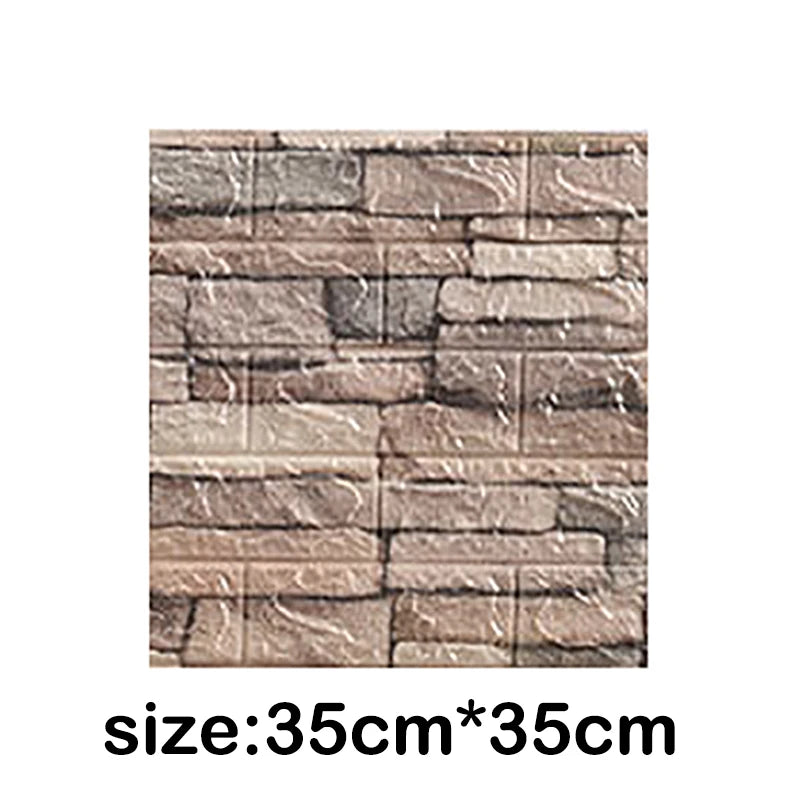 Giấy Dán Tường 3D Giả Gạch Chống Thấm 12 Miếng - Daisan Mart