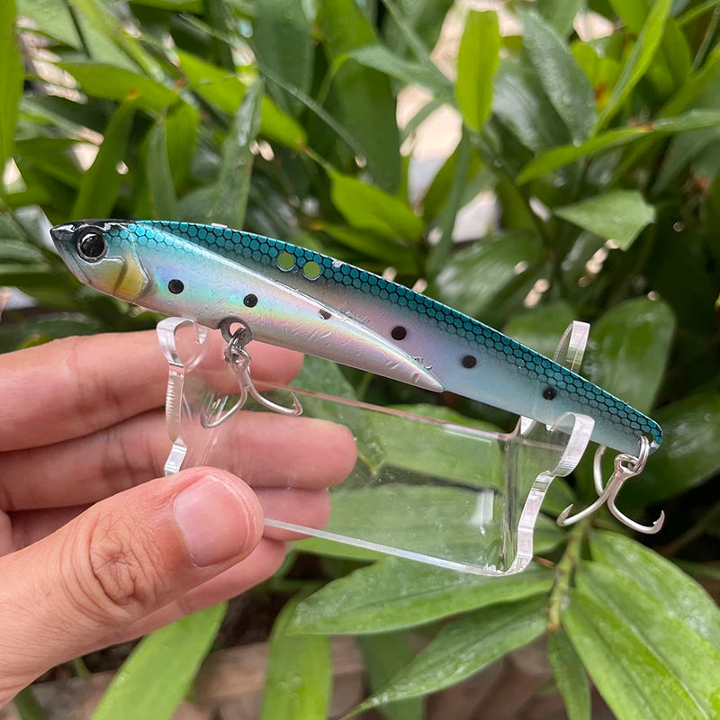 VIB Fishing Lures 35g 44g Sinking Vibration Blade Bait Spinner Spoon Jigging Lures Treble Hooks Bass Fishing Tackle