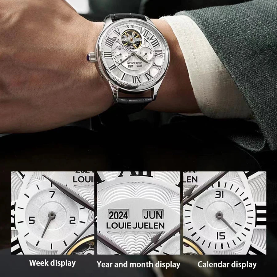 Đồng hồ cơ tự động nam đa năng lộ máy La Mã