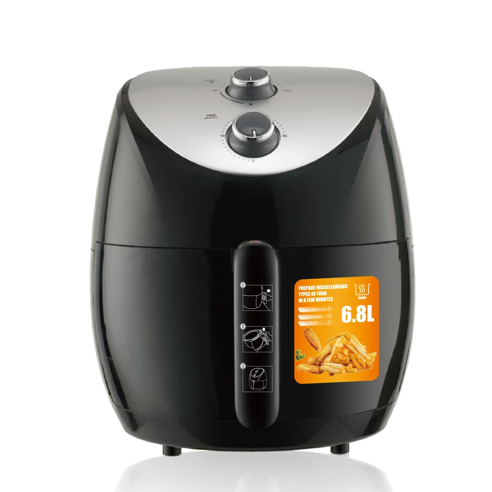 Classic Multifunctional Kitchen 6.8L Electric Cooking Oil Free French Fries Electric Air Fryer 360 Degree Air Circulation