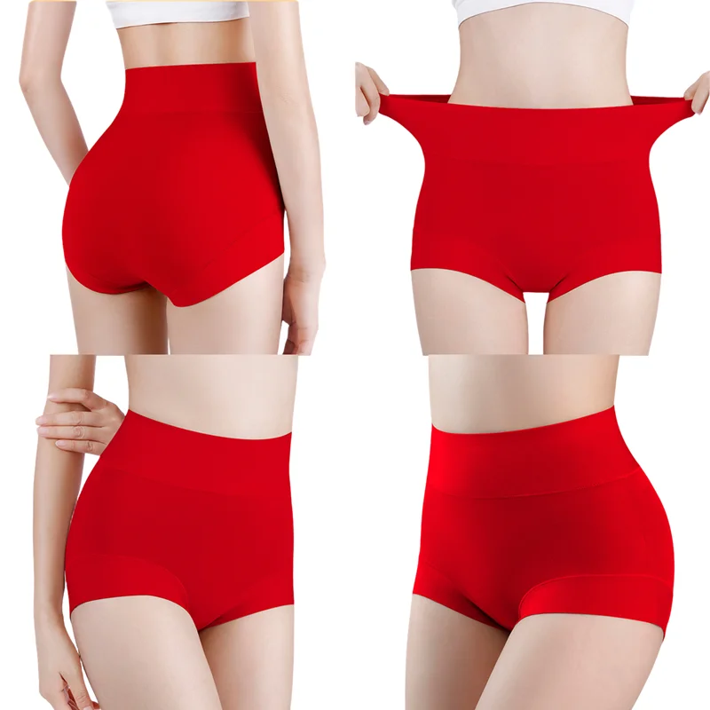 Women's cotton high-waisted, stretchy, belly-hugging panties, 2 pieces