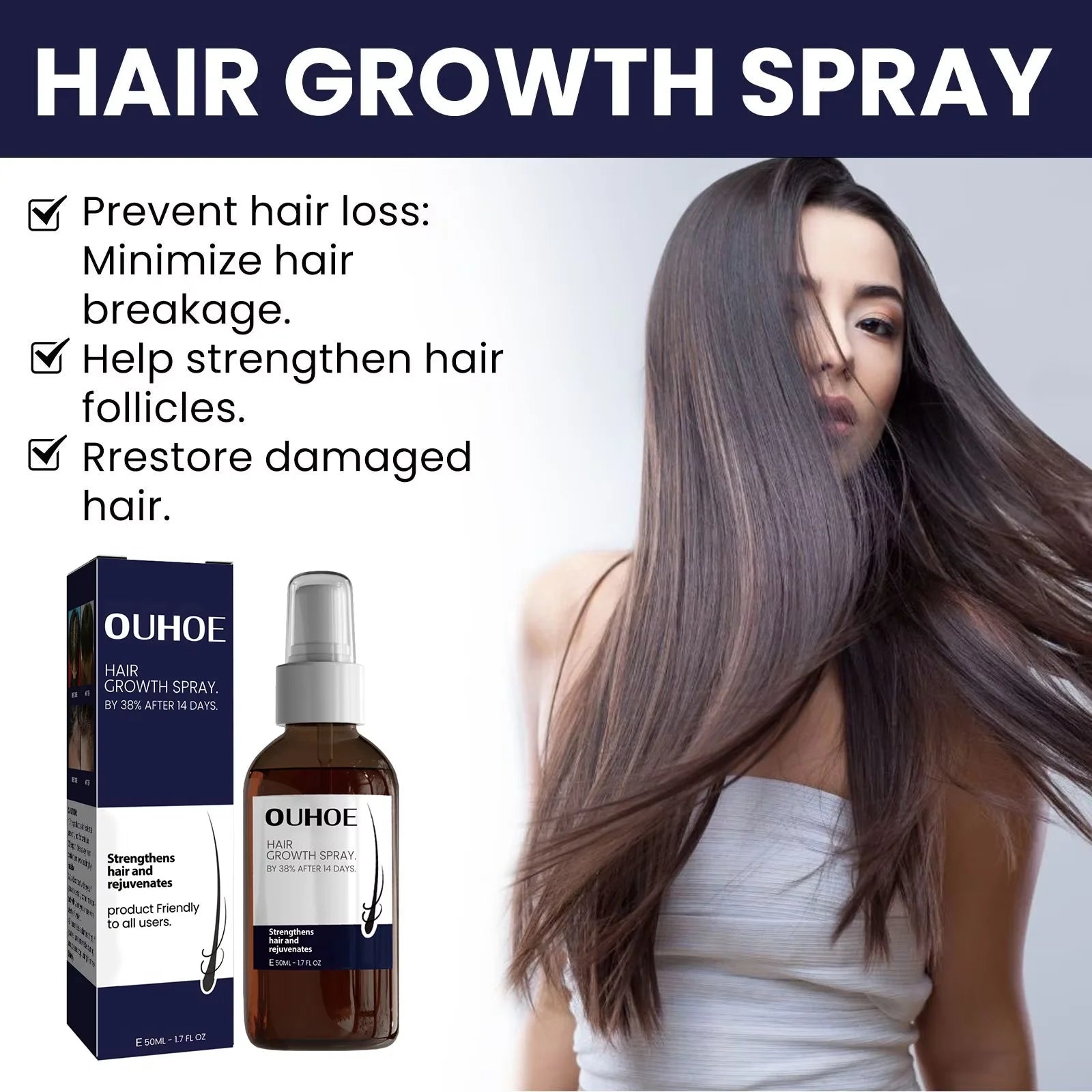 Hair Spray 50ml - Thick, Long, Restore &amp; Moisturize