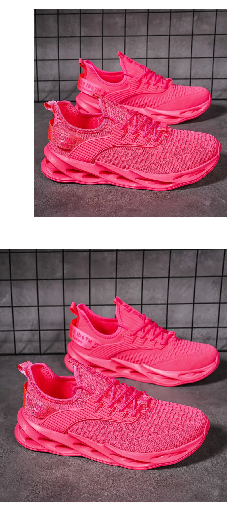 Unisex Pink Mesh Sneakers with Ultra Light Tongue Sole