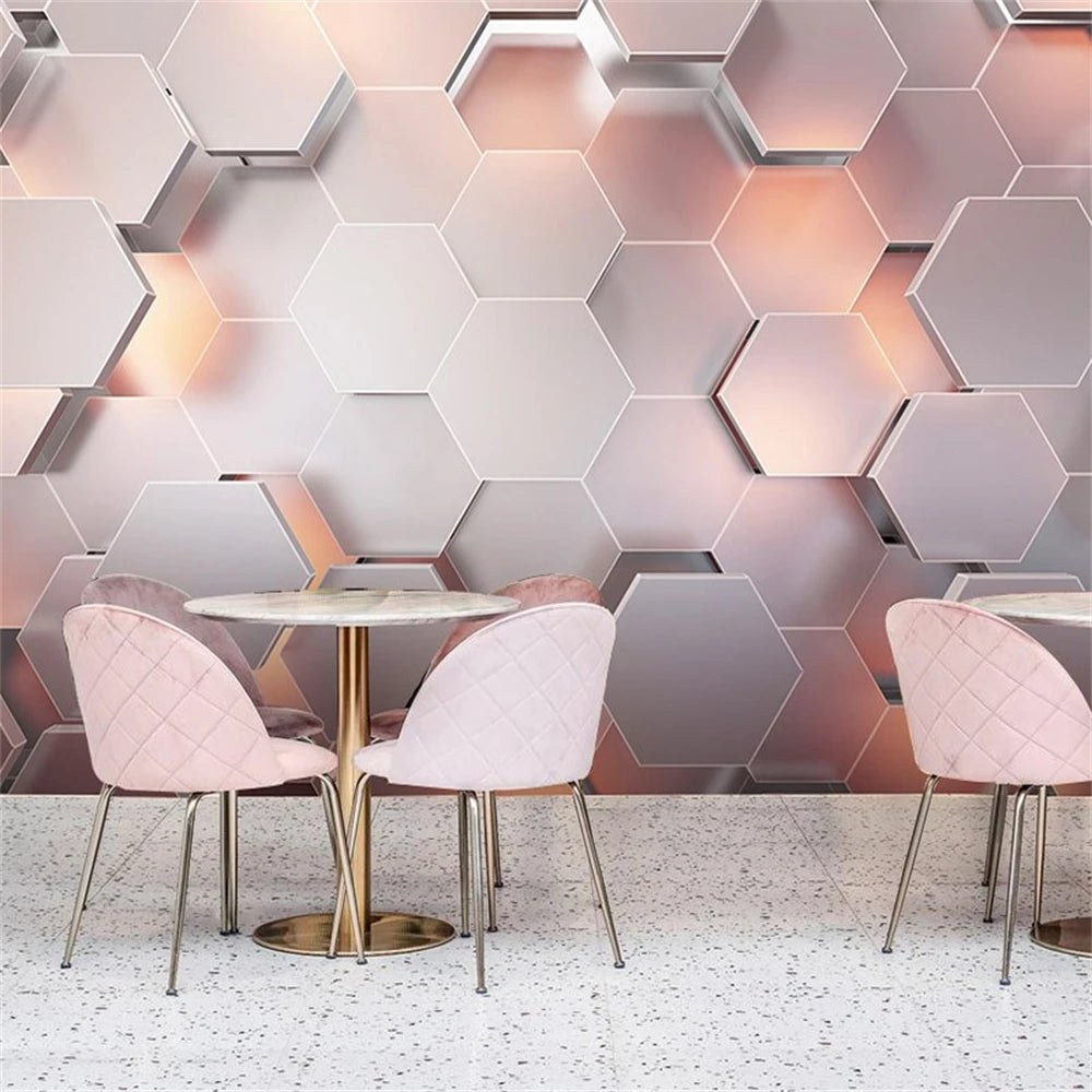 Custom papel de parede 3d background Geometric figure bump wallpaper barber shop office front desk wall paper home improvement