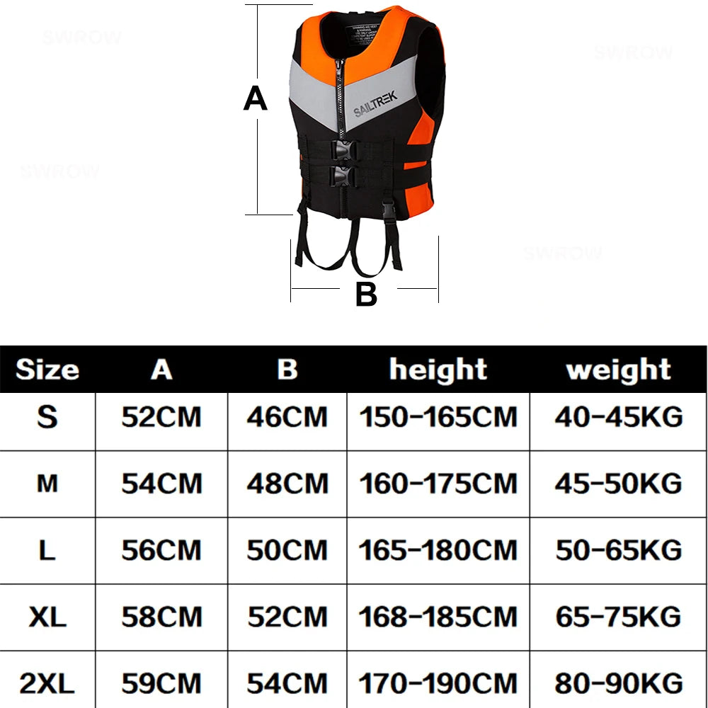 New Adults Neoprene Life Jackets Water Sport Floating Vest Kayak Ski Buoyancy Aid Sailing Boating Water Entertainment Project