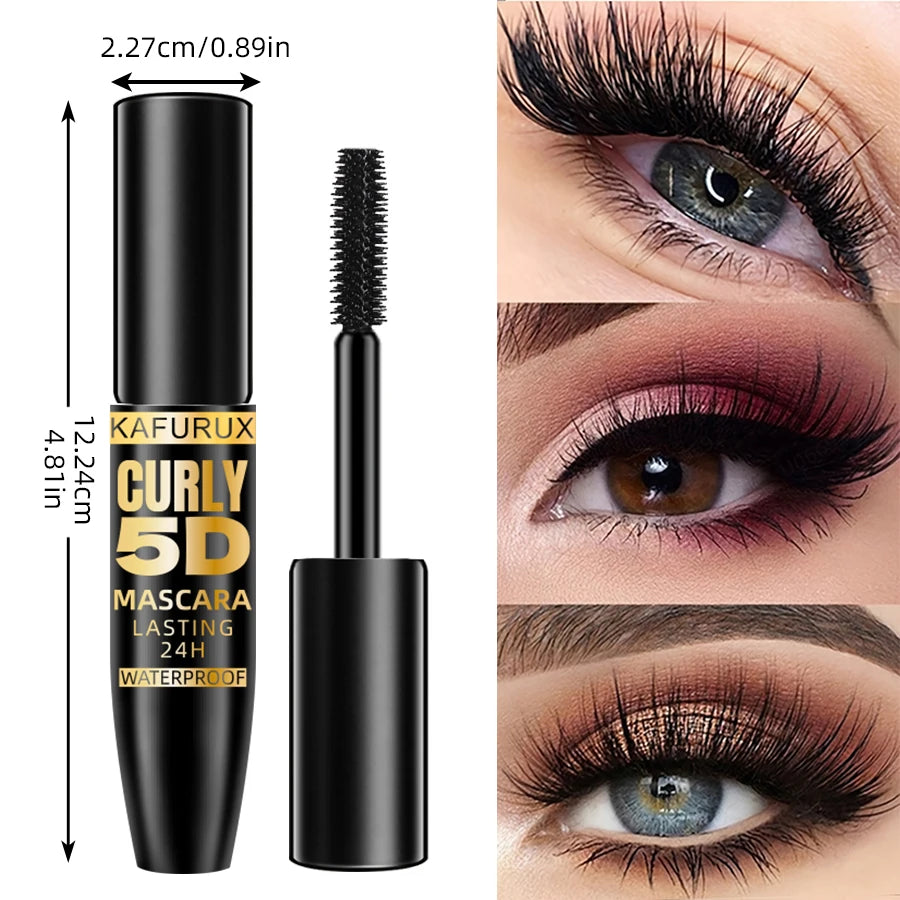 5D Waterproof Long Lash Mascara, Thick Luxurious Black Silk Fiber