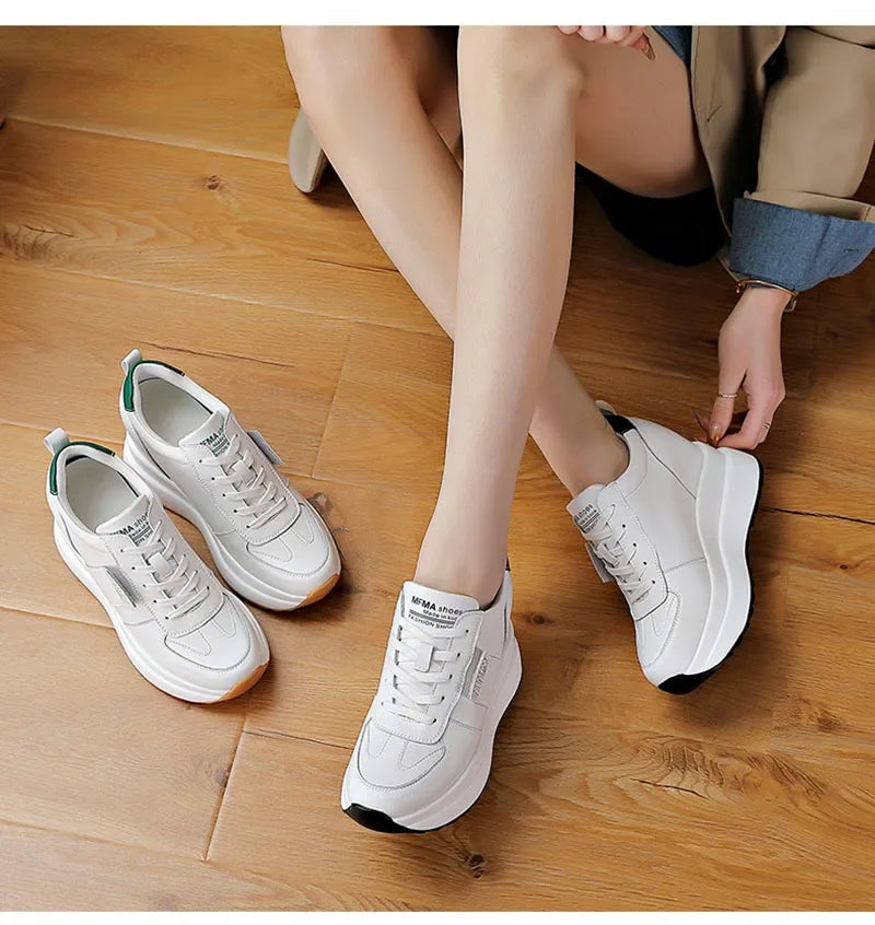 Women's Fashion Genuine Leather Sandals Increase Height 9cm DX142