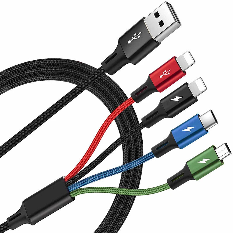 Cáp Sạc Nhanh 4 Trong 1 Đa Năng Micro USB Type C - Daisan Mart