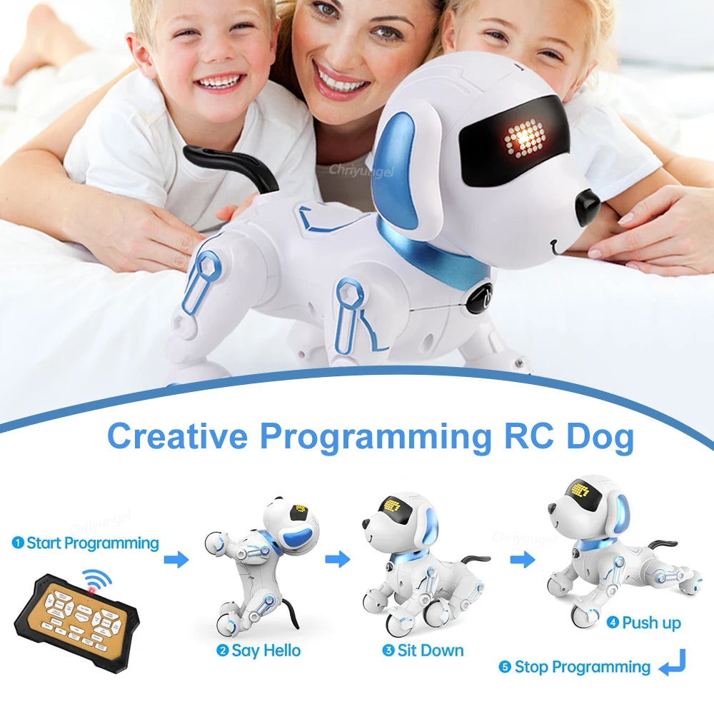 RC Robot Dog Electronic Stunt Pet Interactive Touch Programmable Smart Walking Dancing Kids Birthday Gift for Kids Boys Girls - Daisan Mart
