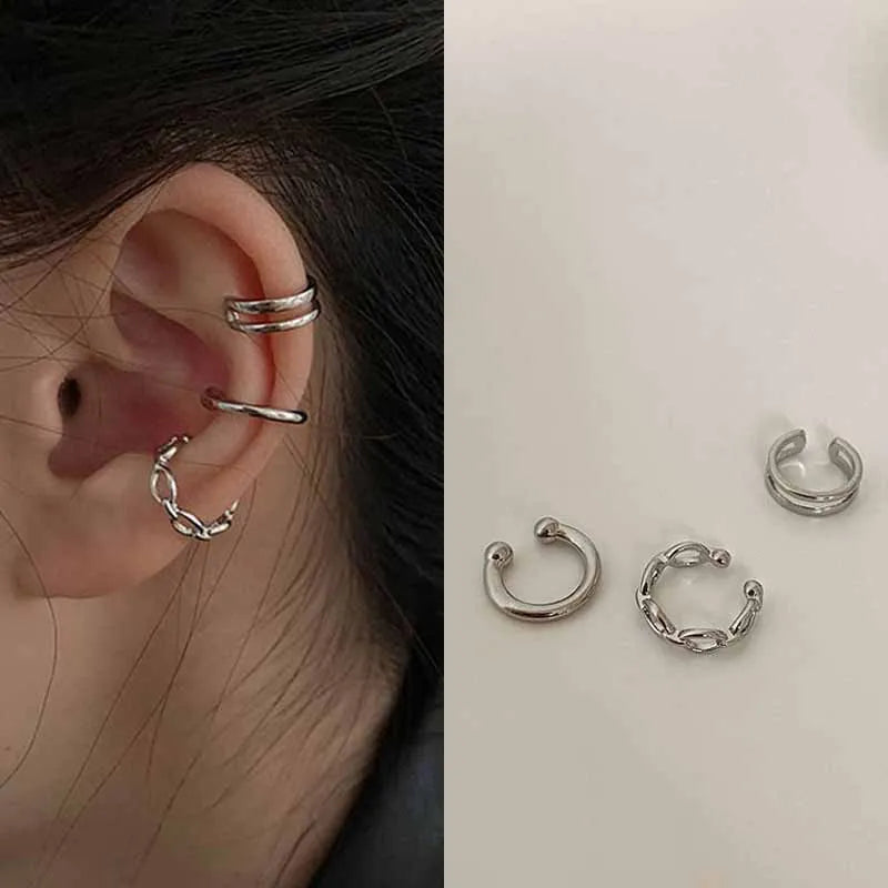 Simple, Unique, Creative, Unisex Silver Leaf Clip Earrings