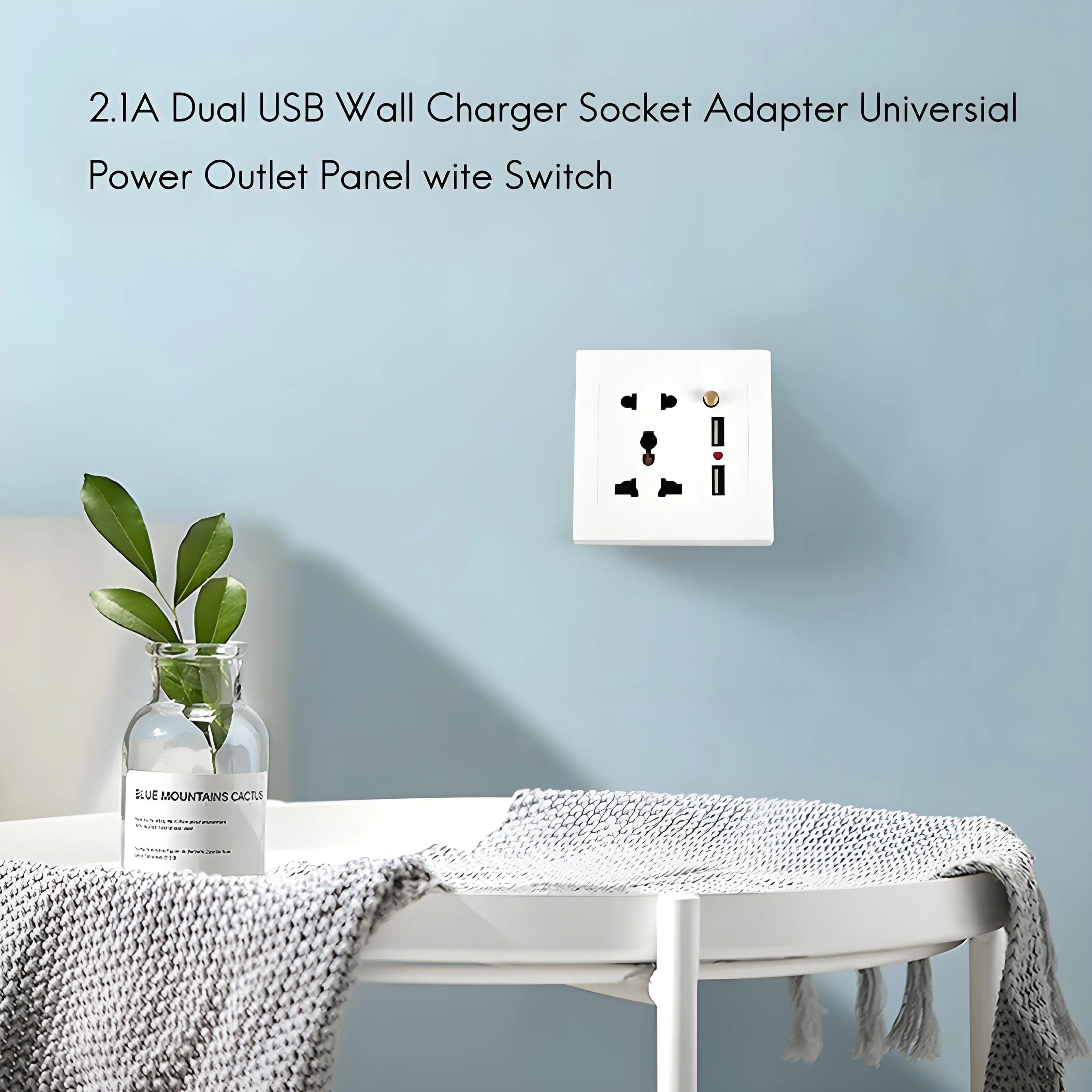 Smart Wall Socket 2 USB Ports International Standard