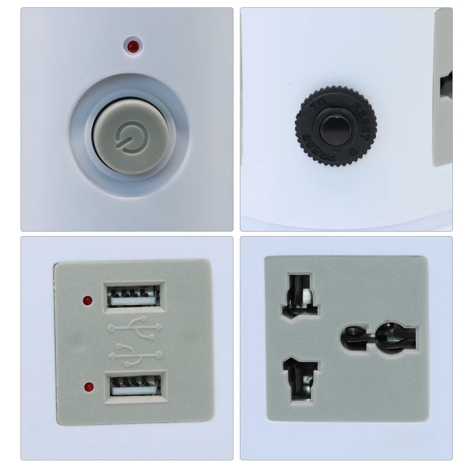 Ổ cắm tháp đa năng OMCH 4 USB, công tắc an toàn