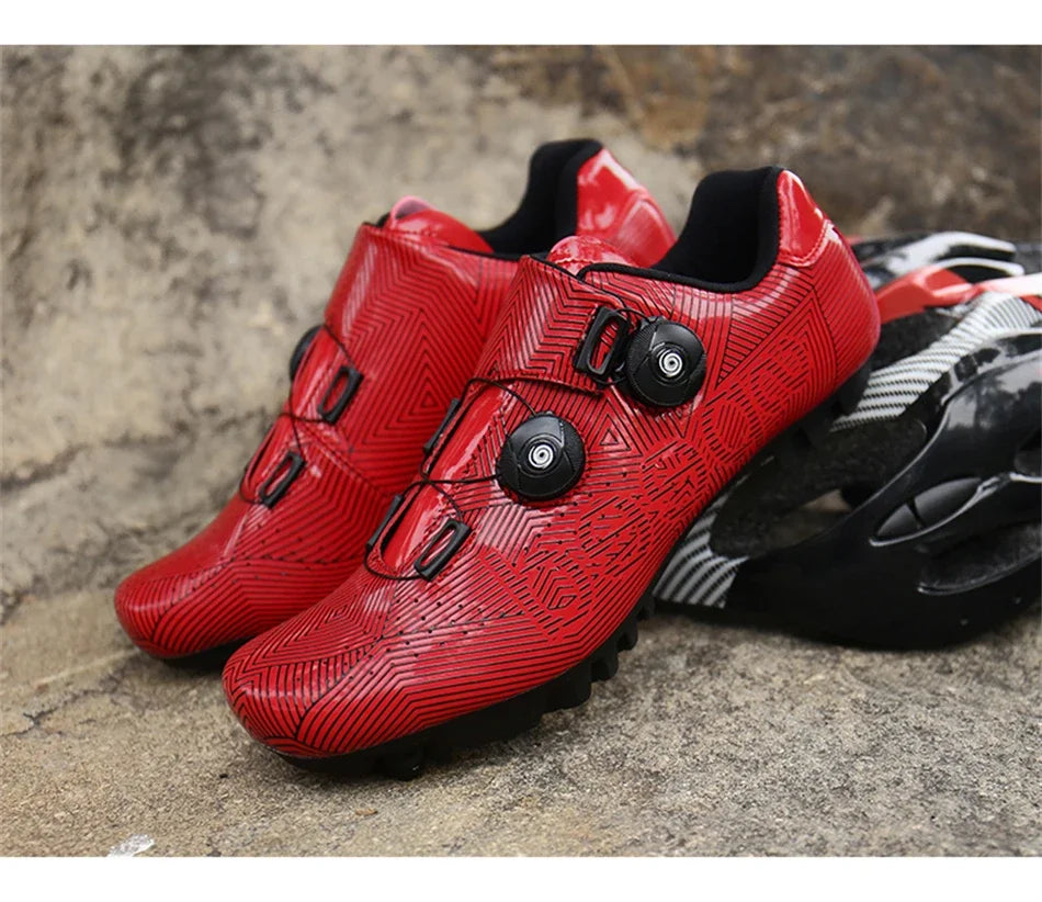 Giày Đạp Xe Nam Siêu Nhẹ Khóa Đôi Phát Sáng MTB