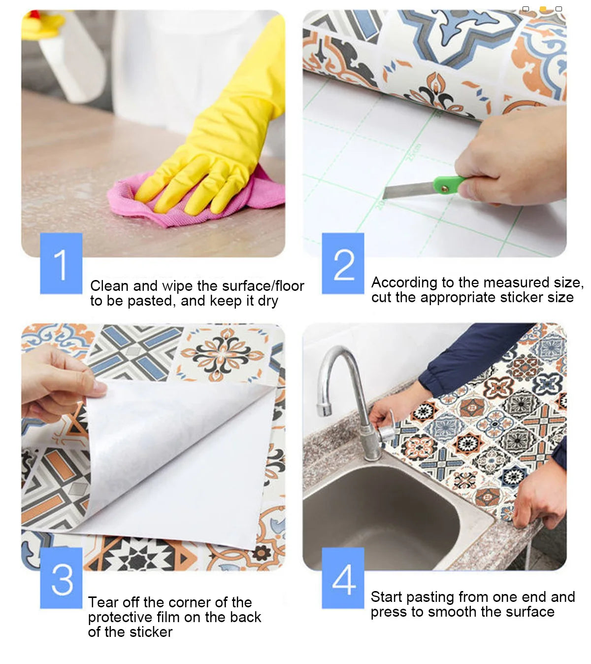 Sticker Chống Trượt Chống Thấm Dầu Nhà Bếp PVC 5M