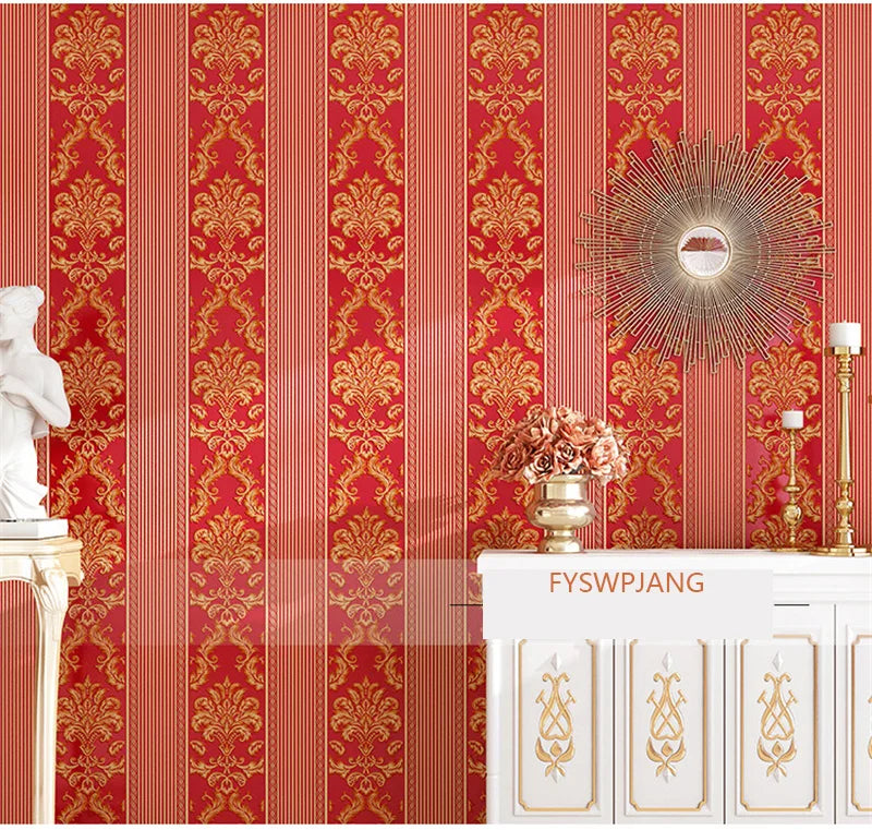 European 3D Wallpaper for Luxury Bedroom &amp; Living Room