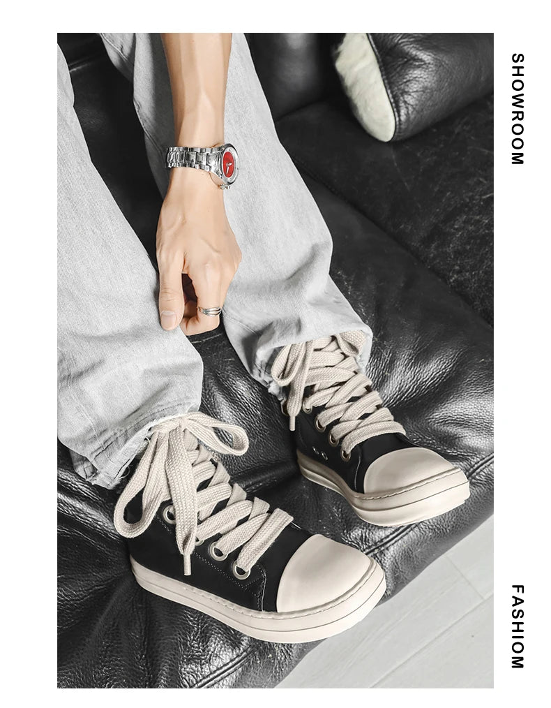 Unisex Autumn Winter High-Top Orange Sneakers Fashion