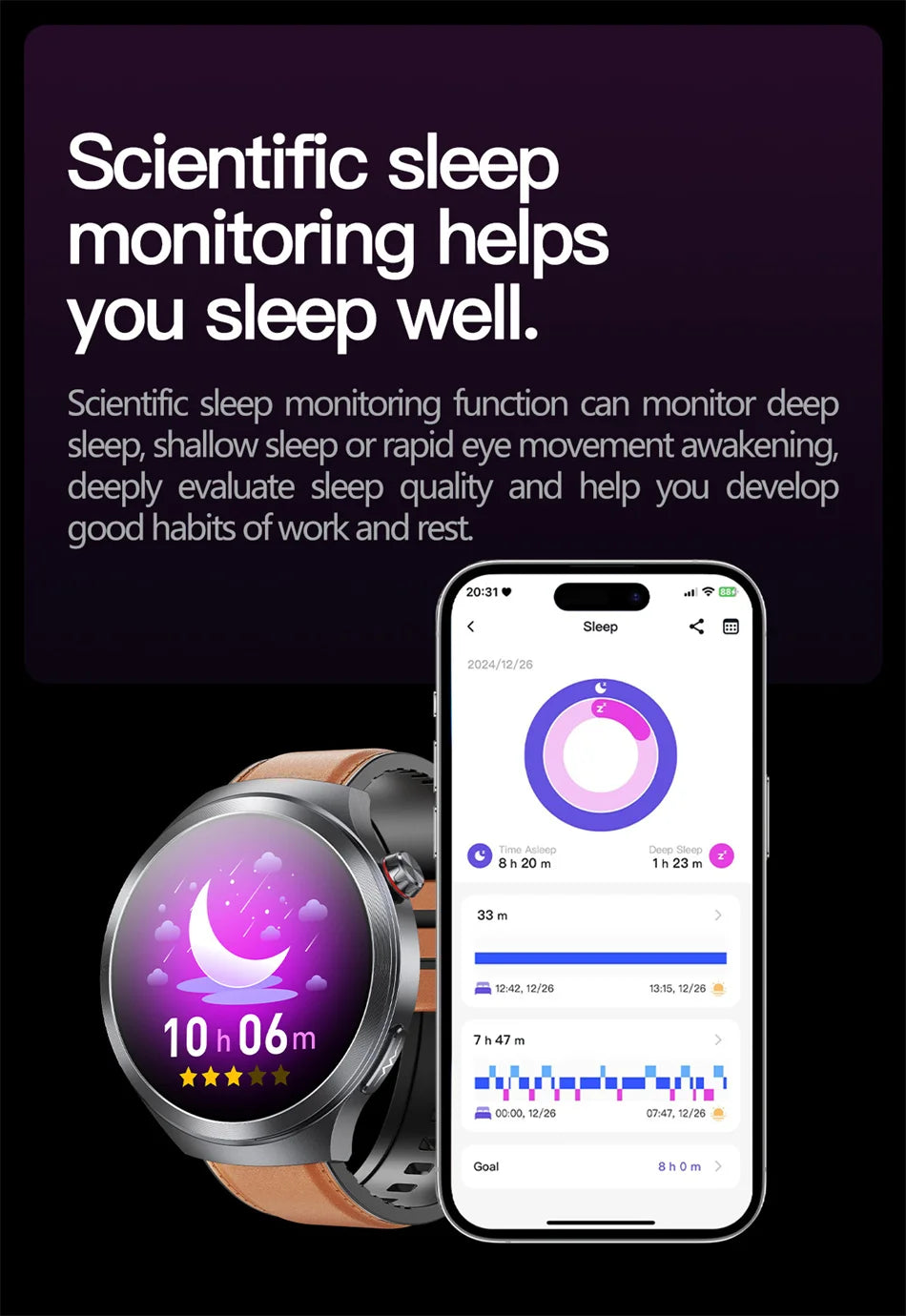 Đồng hồ thông minh sức khỏe ECG+PPG 2026 chính xác cao