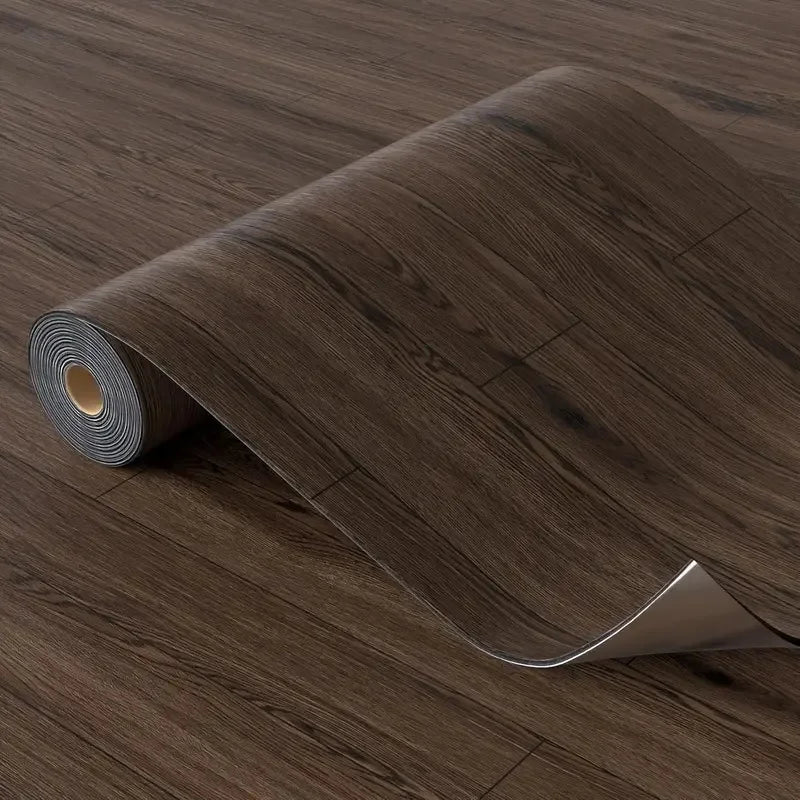 Thickened Wood Grain PVC Self-Adhesive Stickers Waterproof Floor Wall Decals for Indoor Home Decor Easy Peel  Stick