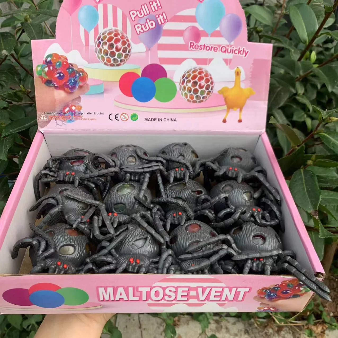 Horrifying Black Spider Squeeze Toy Colorful Bead Interior Perfect Anti-Stress Decompression Gadget Ideal Halloween Gift