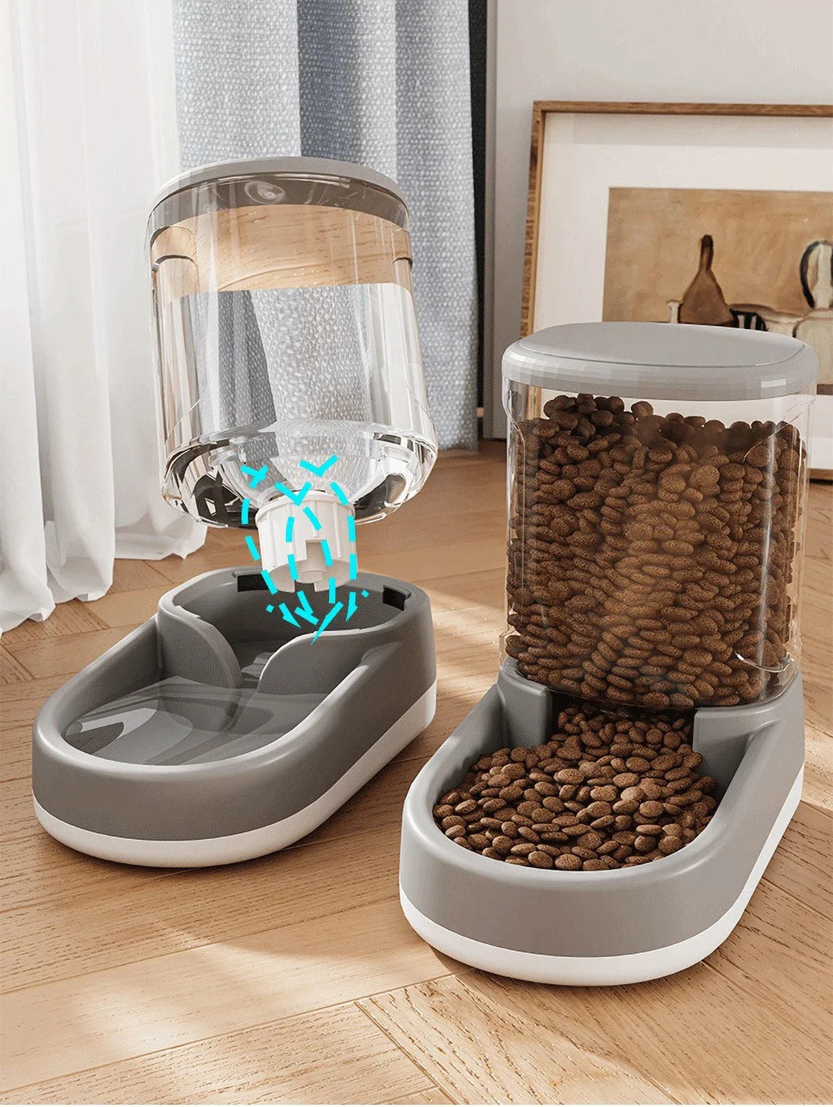 3.8L Large Capacity Pet Feeder Water Modern Design Dispenser Food Grade PP Material Anti Slip Bottom Design for Dog Cat Feeding - Daisan Mart