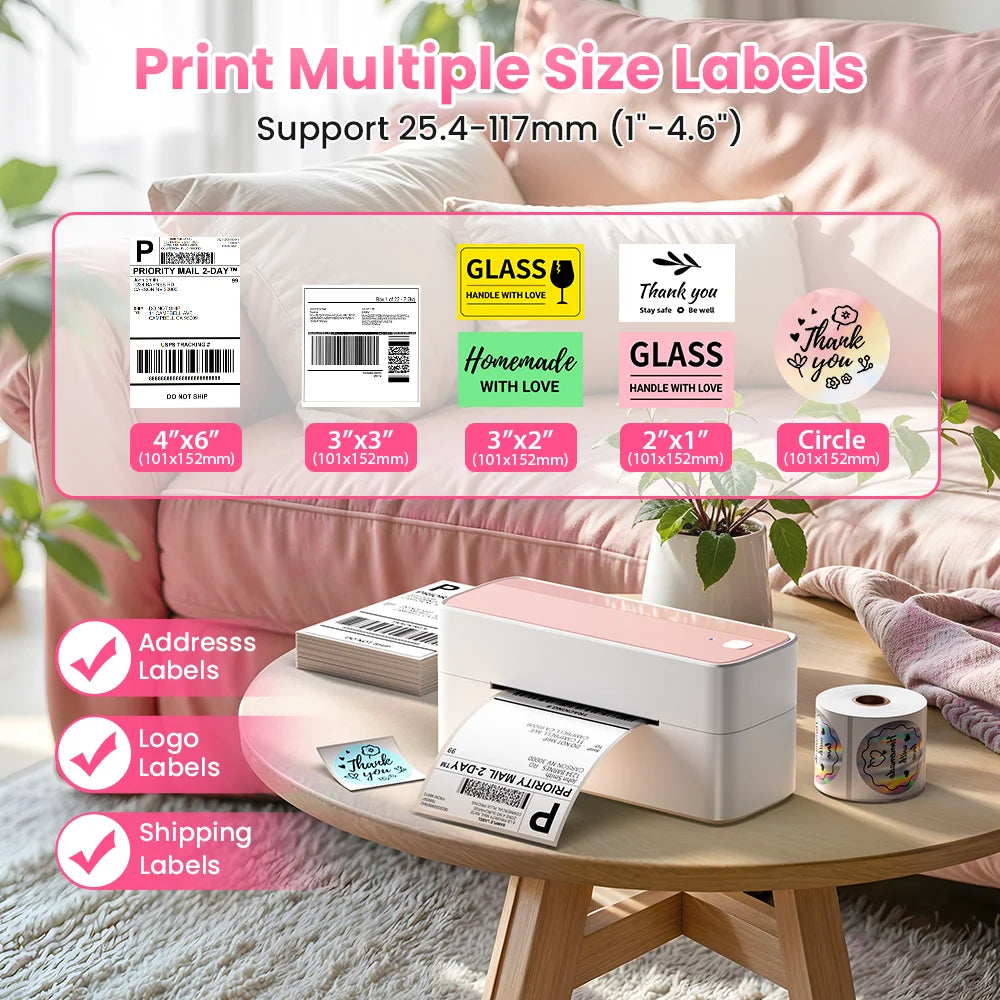 Phomemo 241 Bluetooth Thermal Label Printer Wireless Small Shipping Label Printer 4X6 Compatible with iPhone Android Mac Window - Daisan Mart