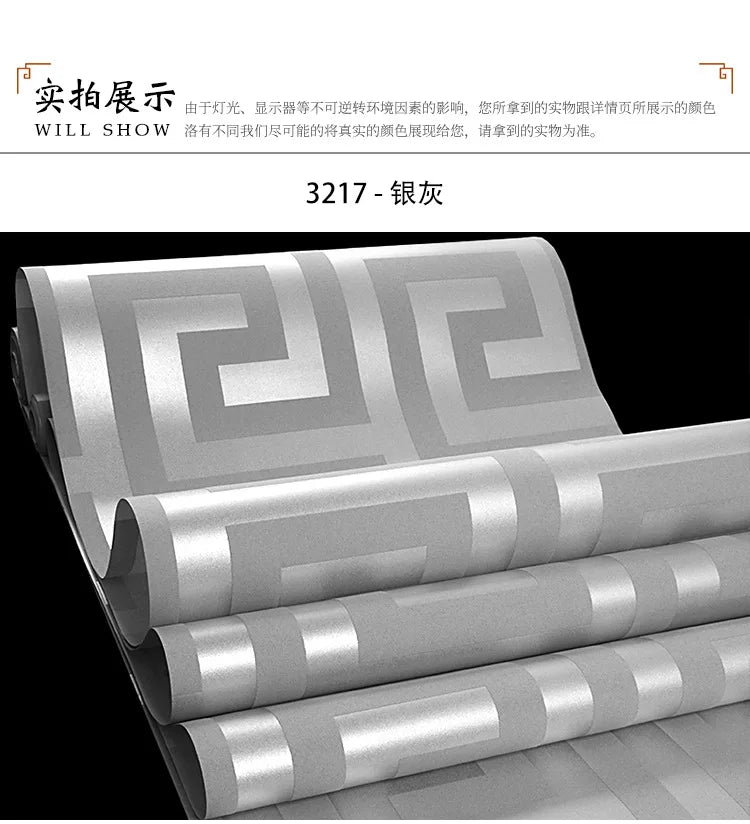 Giấy Dán Tường Hoa Văn Hy Lạp Chống Nước Hiện Đại