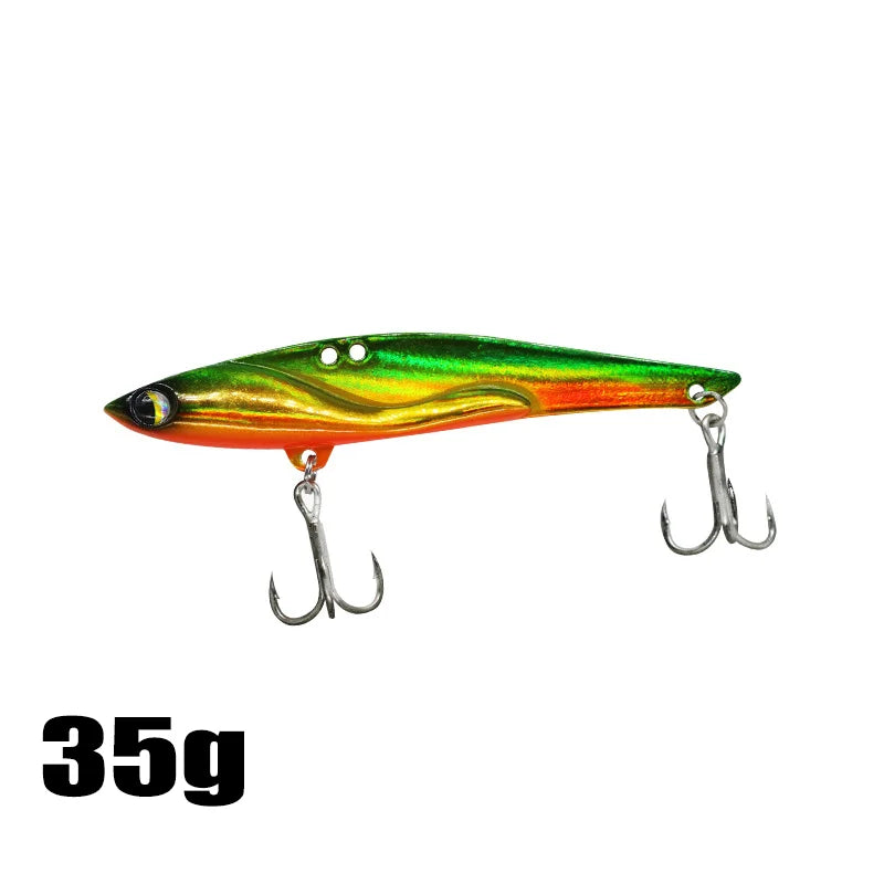 VIB Fishing Lures 35g 44g Sinking Vibration Blade Bait Spinner Spoon Jigging Lures Treble Hooks Bass Fishing Tackle