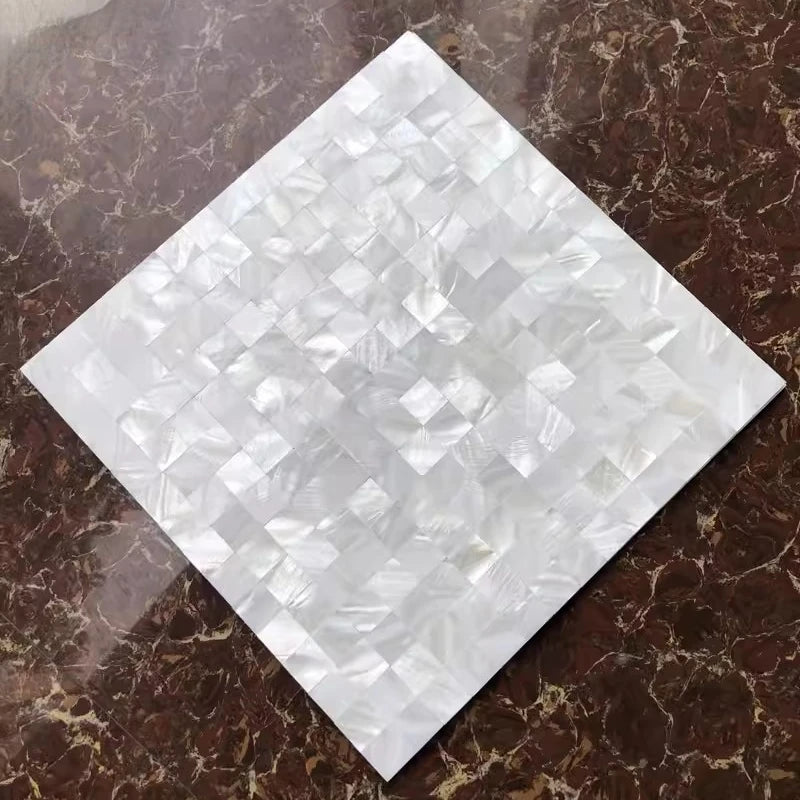 Peel and Stick Shell Mosaic Tiles Natural Mother of Pearl Self Adhesive Tiles for Kitchen Backsplash Wall Bathroom Decor 1 Sheet