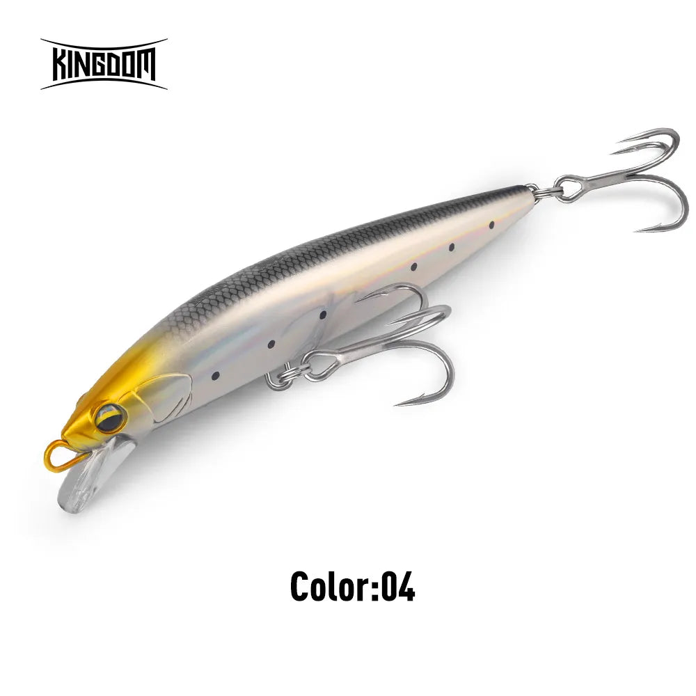 Kingdom Heavy Minnow Lure 140mm 38g Sinking Rolling Wobblers Artifical Hard Bait For Saltwater Seabass Pike Fishing Tackle