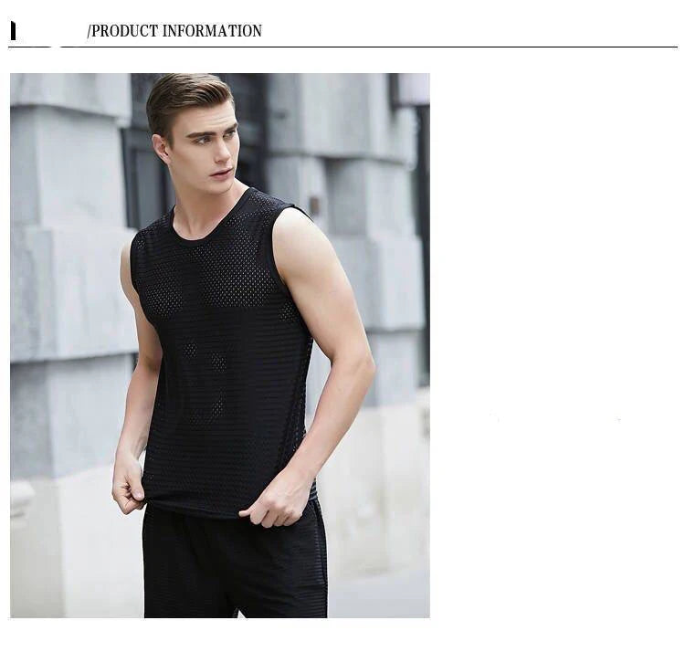 Men's Gym Sports Mesh Tank Top 5XL