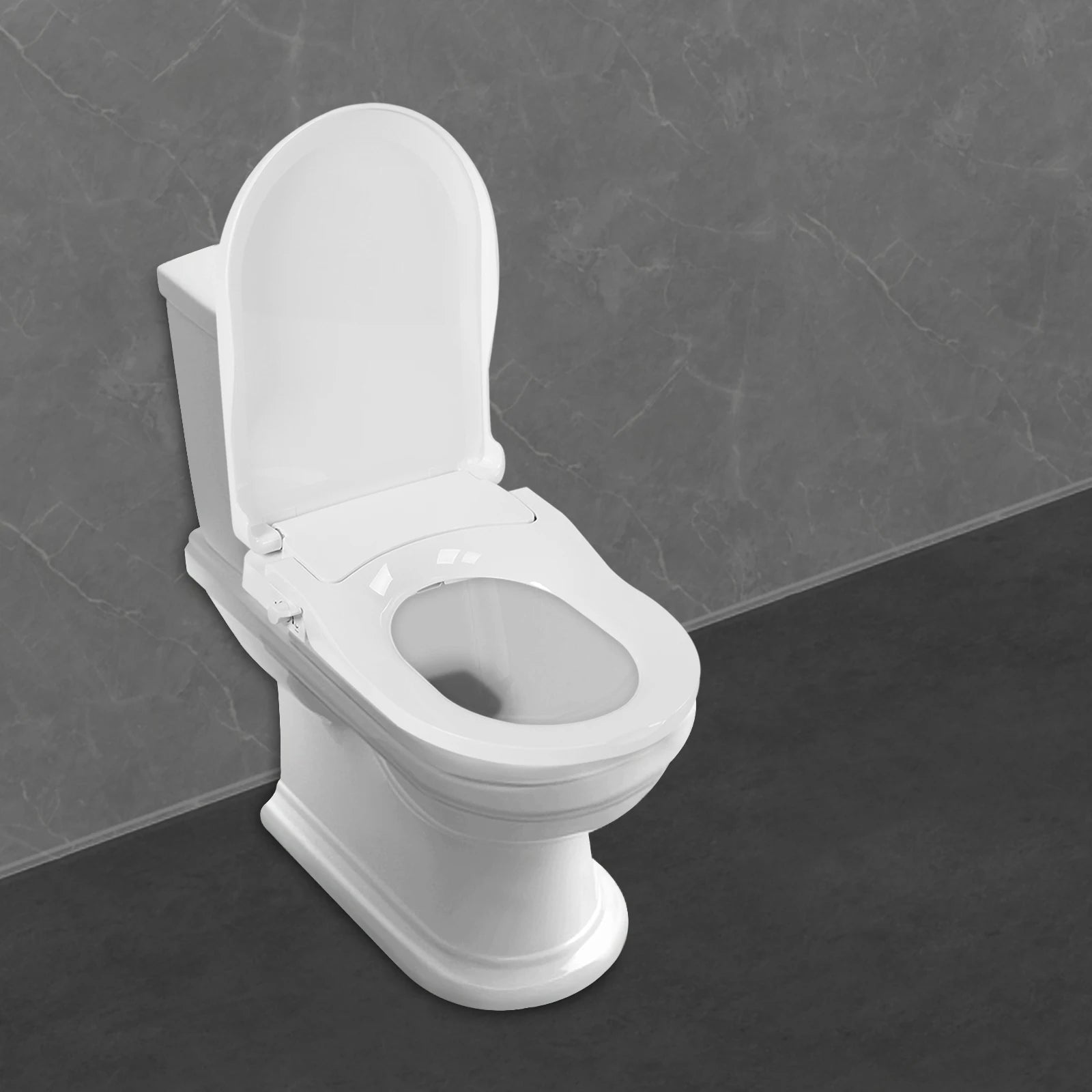 Non-Electric Bidet Toilet Seat White Dual Nozzle System - Bidet with Easy Installation Fits Elongated Toilets - Daisan Mart