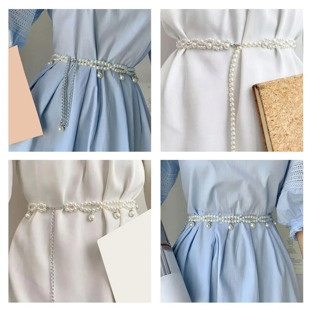 Thắt Lưng Ngọc Trai Nhiều Lớp Phong Cách Hàn Quốc