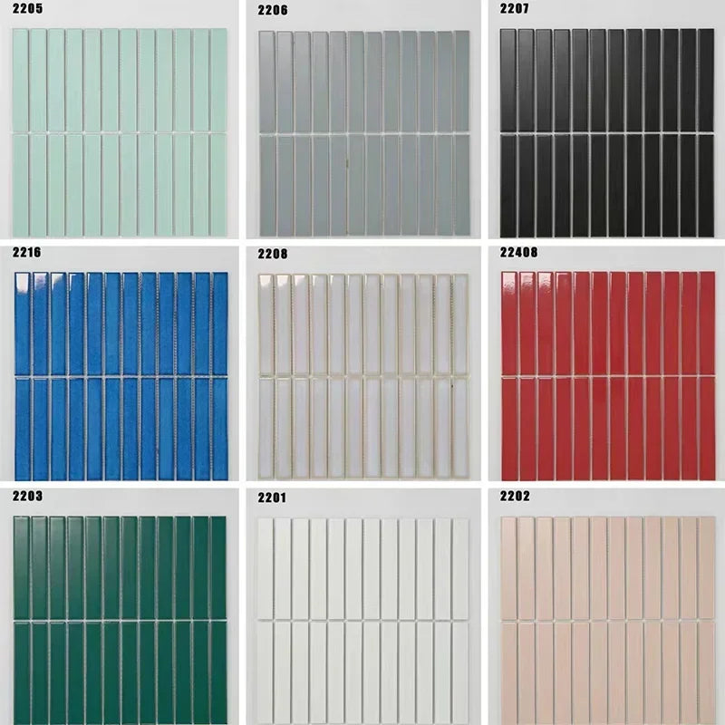 22x145 Long Concave Porcelain Mosaic Tiles for Bathroom Decoration