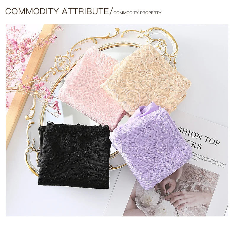 Women's High Waist Loose Fit Breathable Milk Lace Underwear