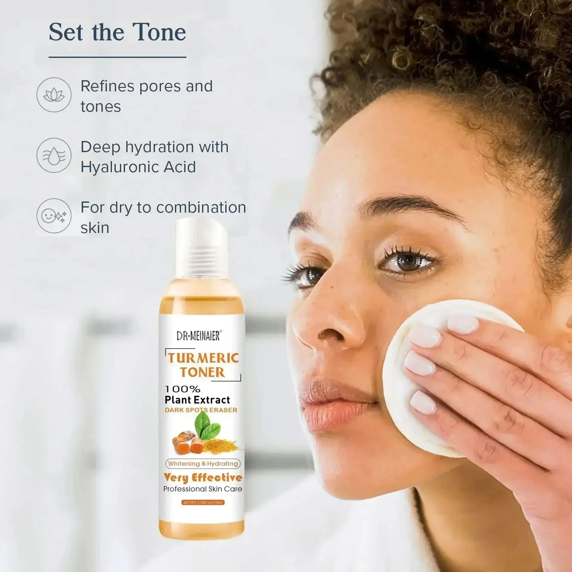 Turmeric Toner to Remove Dark Spots &amp; Acne 118ml for Dark Skin