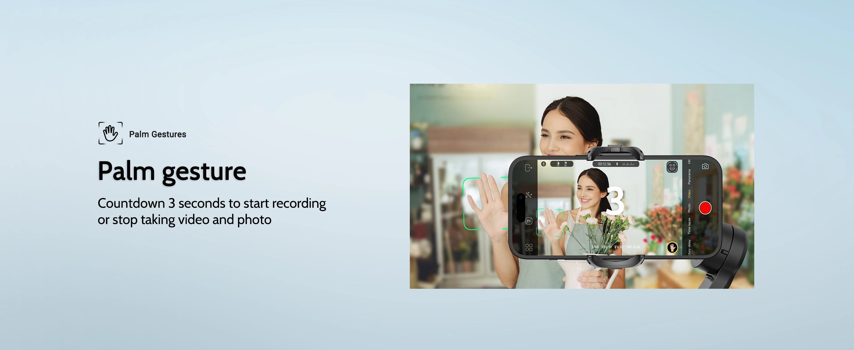 AOCHUAN Smartphone Gimbal Stabilizer OLED screen with LED lights 3-axis gimbal Stabilizer for Android and iPhone Smart XproBlack